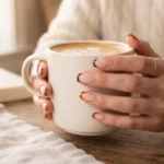 12 chic fall french tip nails for short nails featuring tortoiseshell and chocolate brown micro french designs