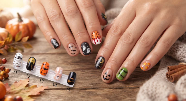 Cute micro ghost french tip nail art on sheer milky nude short natural nails